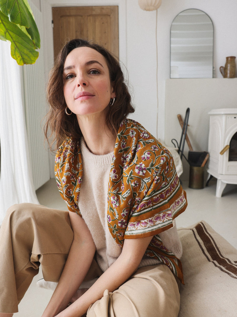 Foulard Adulte Delhi Cumin 100 Cm