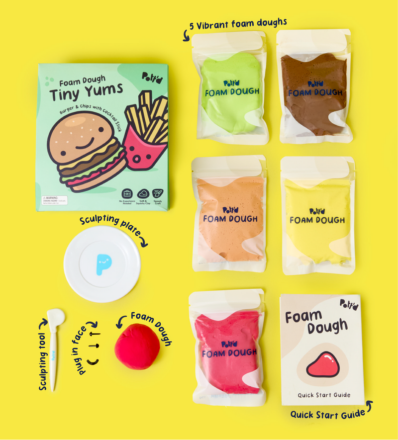 Foam Dough Collectibles: Tiny Yums - Burger & Fries