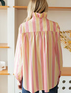 Pink & Yellow Striped Gustava Shirt
