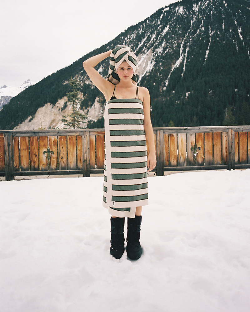 Serviette De Bain - Rayures Vertes