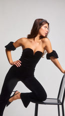 Body Diana Velours Manches Courtes