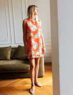 Robe Rouge Fleurie Rini