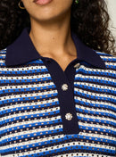 Top de punto Millie - Azul marino