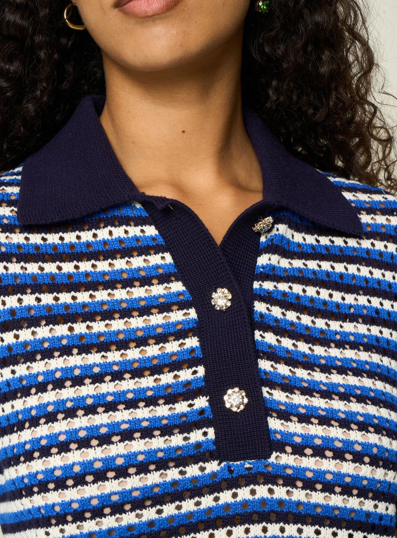 Top de punto Millie - Azul marino