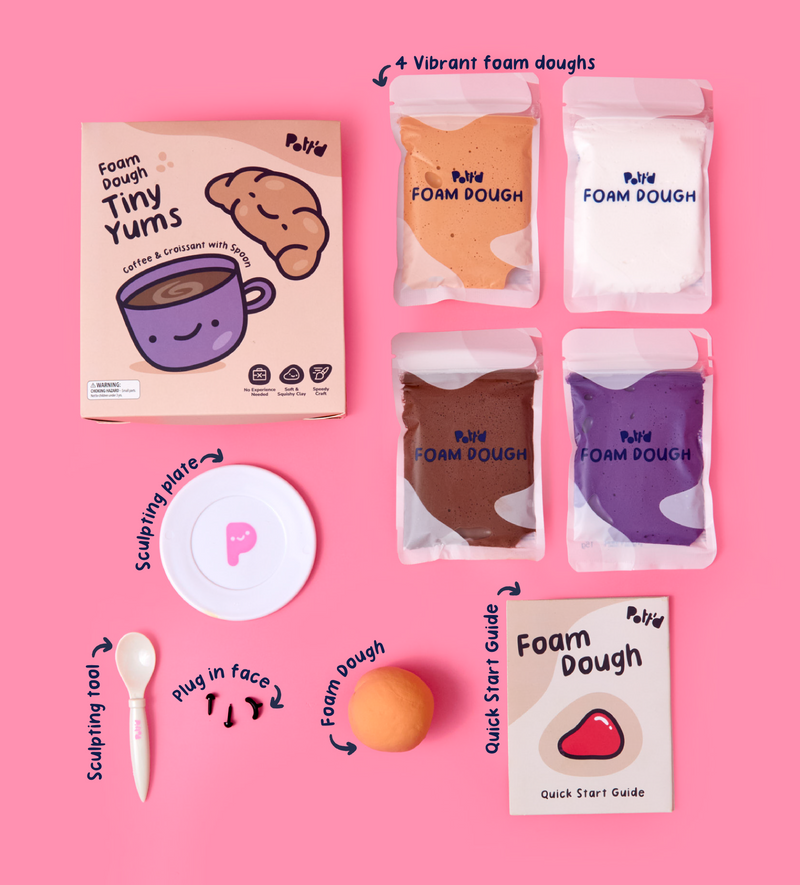 Foam Dough Collectibles: Tiny Yums - Coffee & Croissant