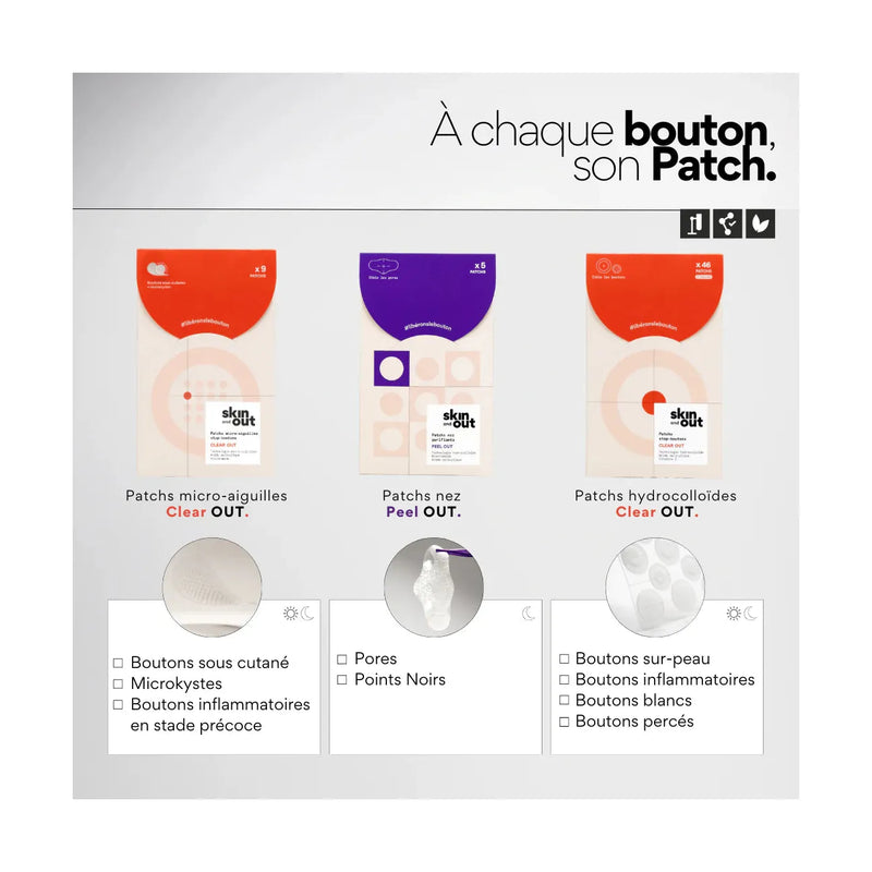 Kit Trio Patchs Boutons Hydrocolloïde
