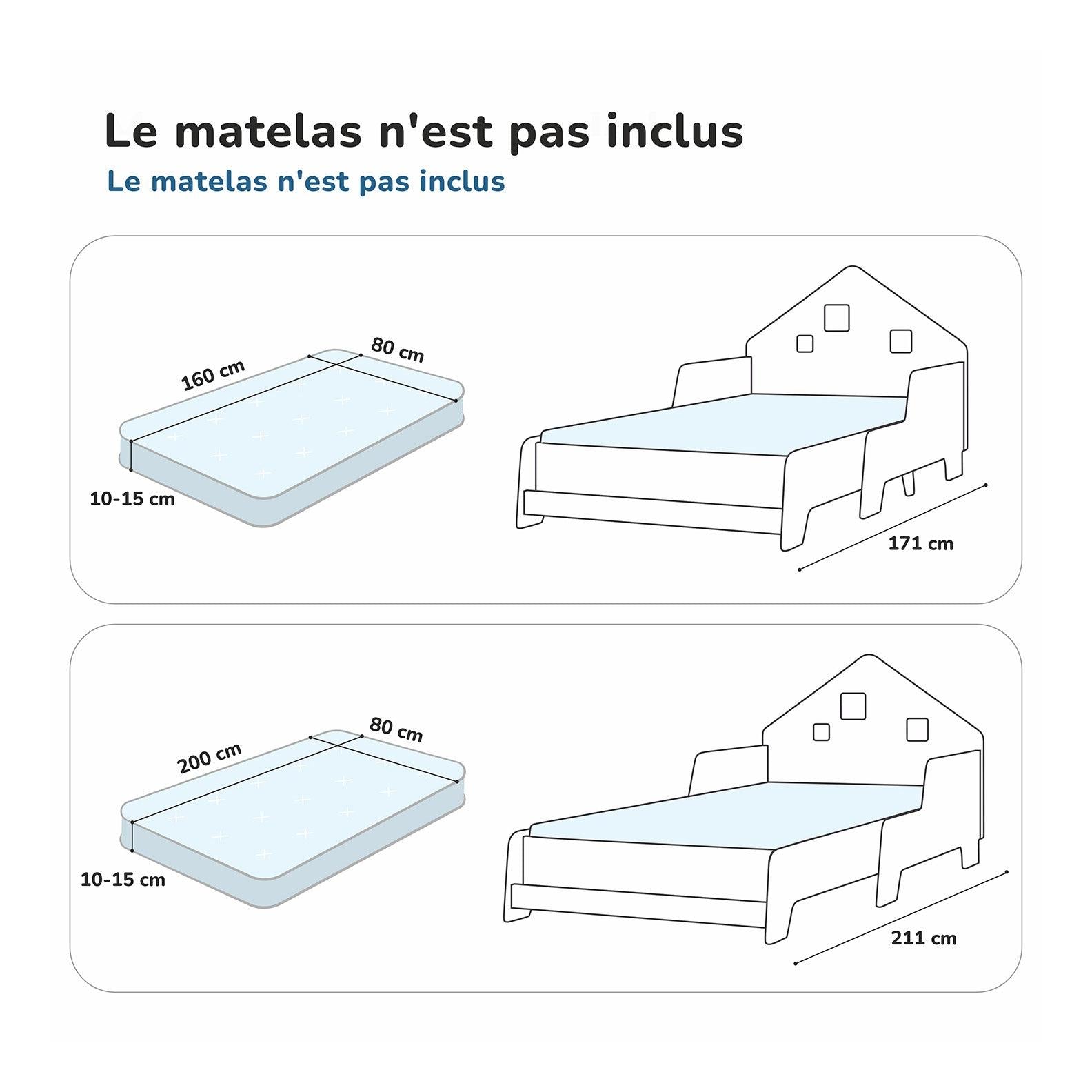 Lit Cabane Extensible Avec Éclairage Led