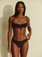 Bandeau Shiny Brown fronçé