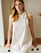 Robe Écrue Fleurie Tiaga