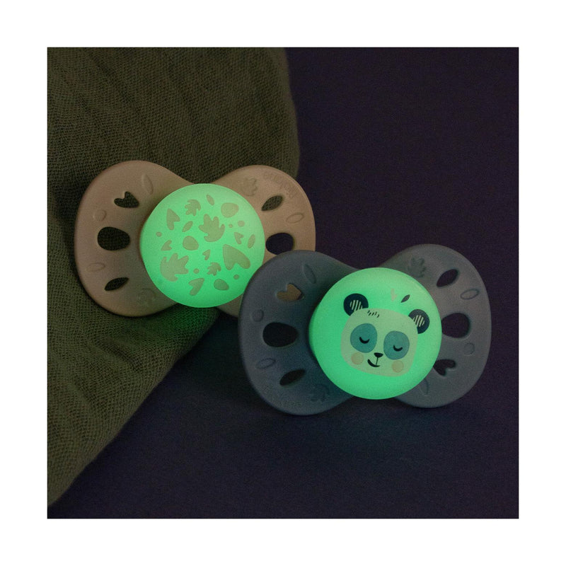 Set of 2 Anatomical Animal Night Pacifiers