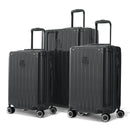 Trío de maletas rígidas GYL Intemporelle de color gris oscuro con carcasa acanalada y asas telescópicas.  #color_gris oscuro