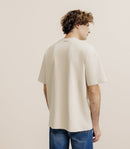 T-Shirt Uni Oversize Col Rond Beige