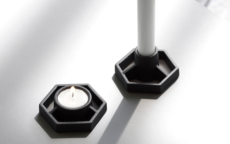 Porte-Bougie Chauffe-Plat Prismatique - Black