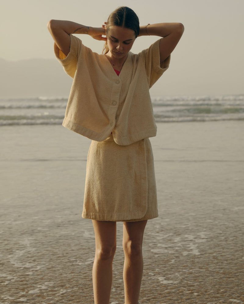 Jupe Éponge Coton Bio - Beige - Femme