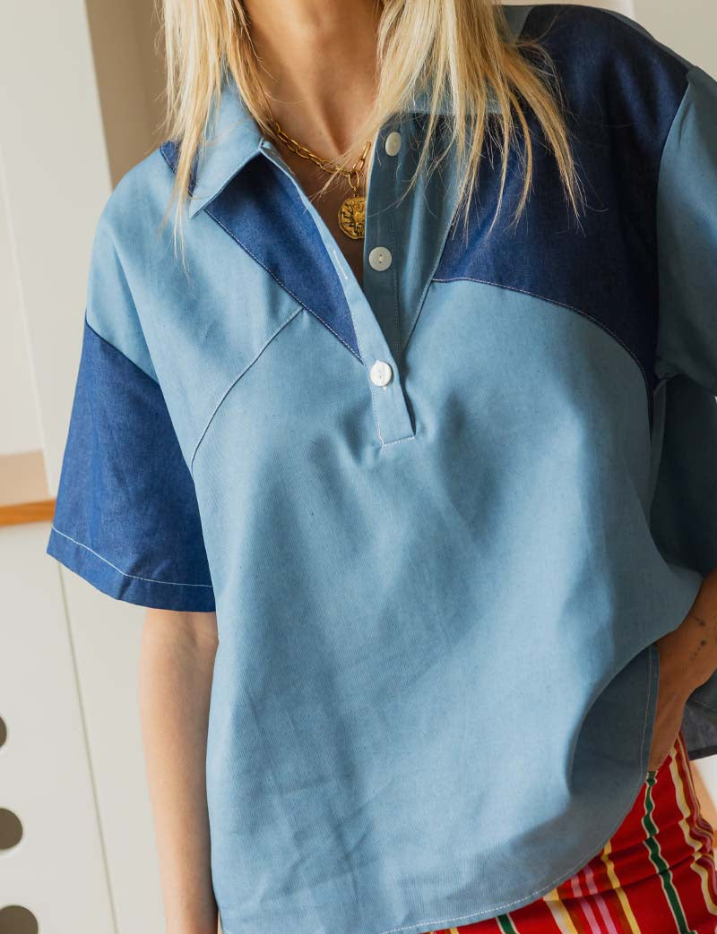 Blouse Bleue Lisia
