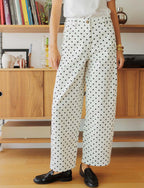 White & Black Polka Dot Bary Jeans