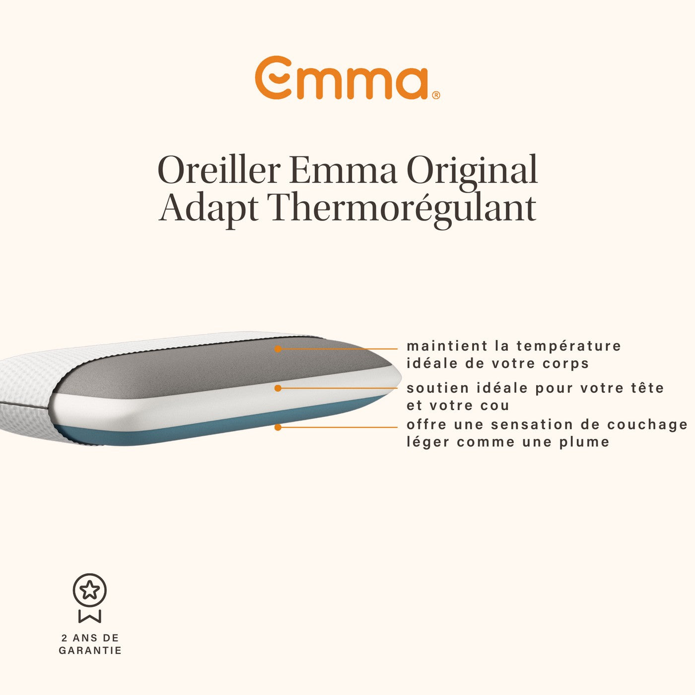 Oreiller Emma Original Adapt Thermorégulant