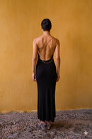 Robe Dos Nu En Maille À Chaîne – Noir