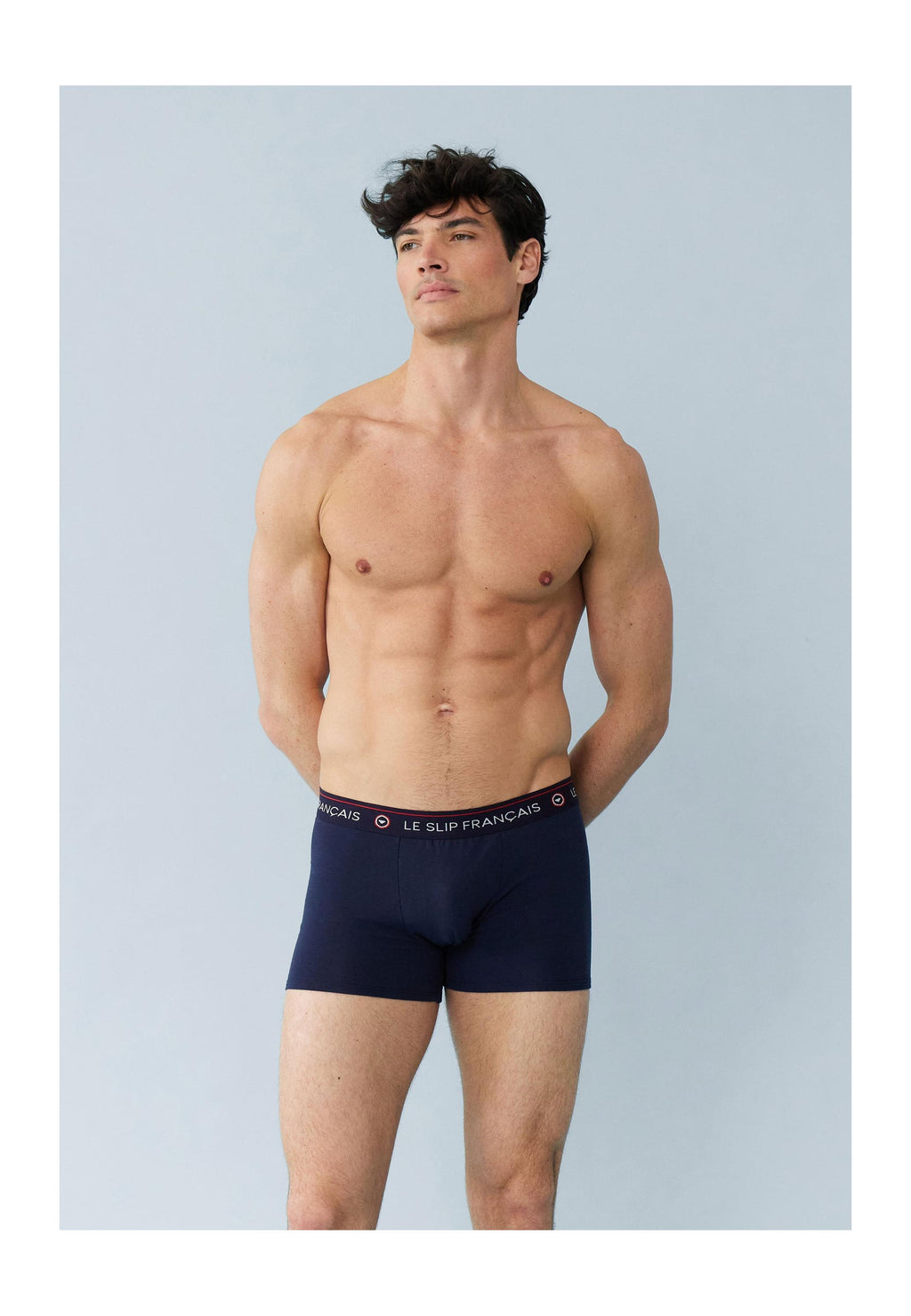 Set Di 3 Boxer In Cotone - Marine Bleu Jean Noir