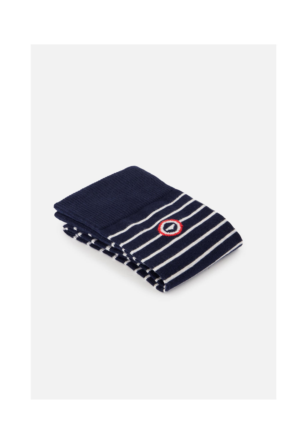Chaussettes Mi-Hautes Robuste À Rayures - Marine Blanc