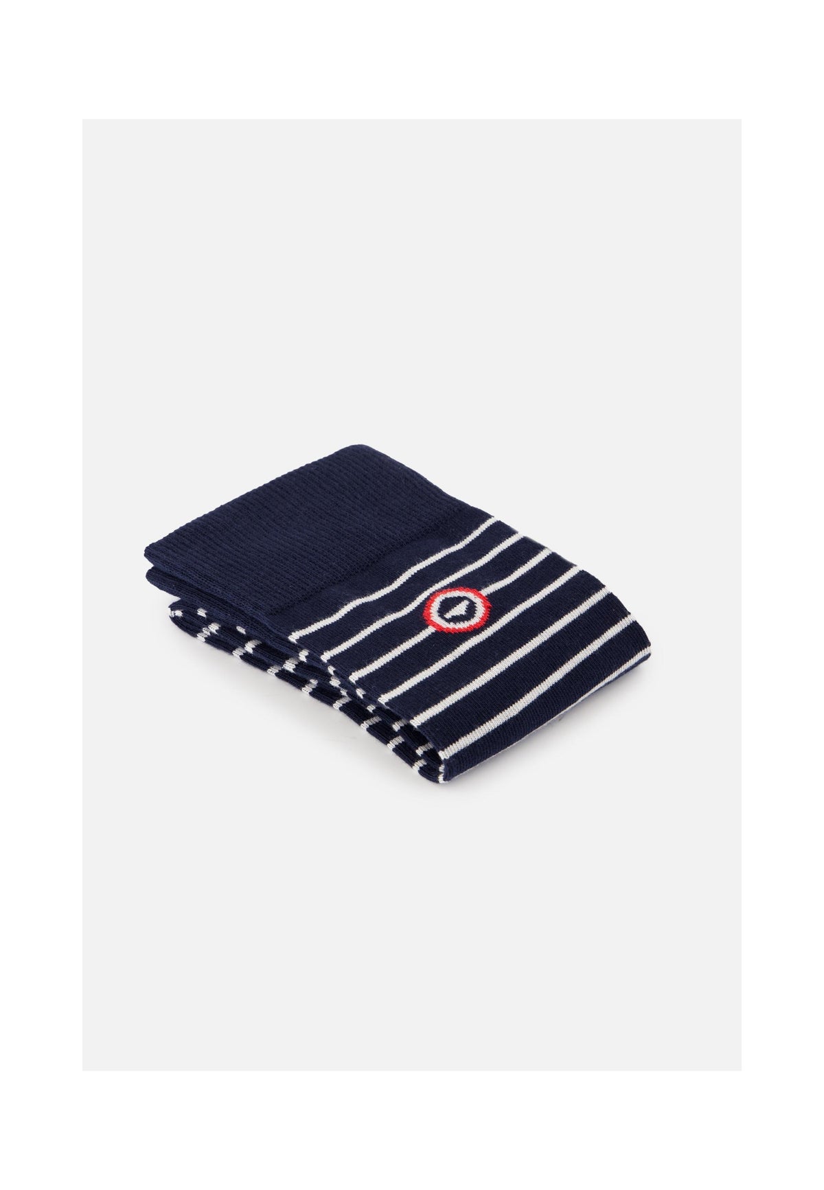Chaussettes Mi-Hautes Robuste À Rayures - Marine Blanc