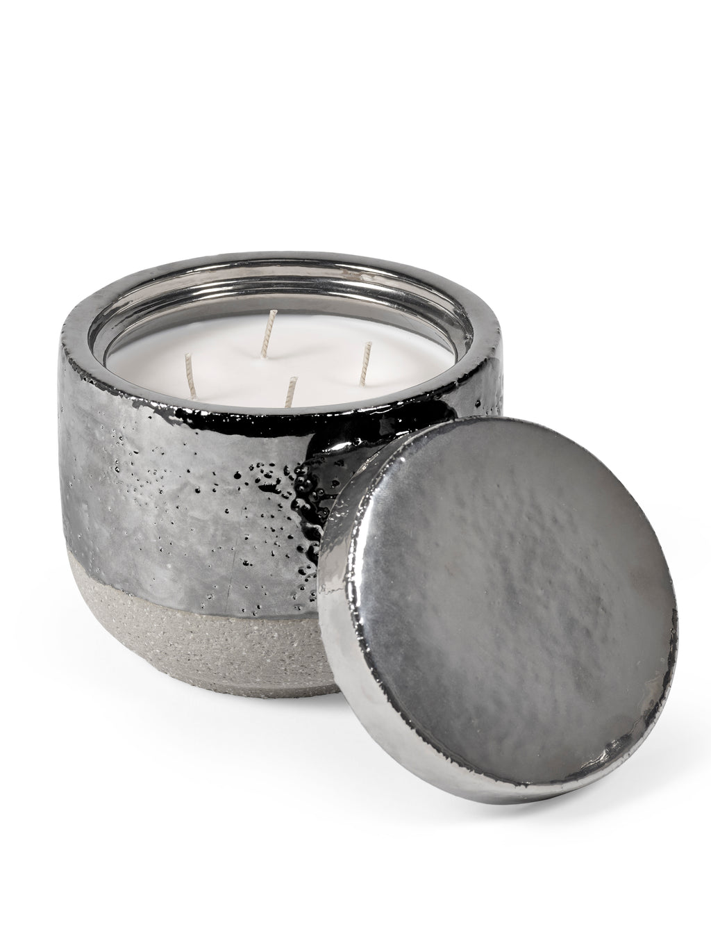 Candles Smoked Jasmine - Bougie D'ambiance - L - Cire De Soja Et Paraffine - Argent