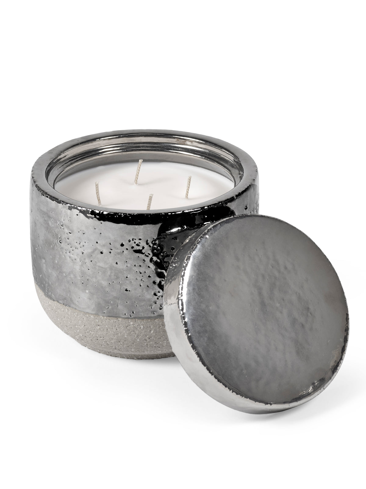 Candles Smoked Jasmine - Bougie D'ambiance - L - Cire De Soja Et Paraffine - Argent