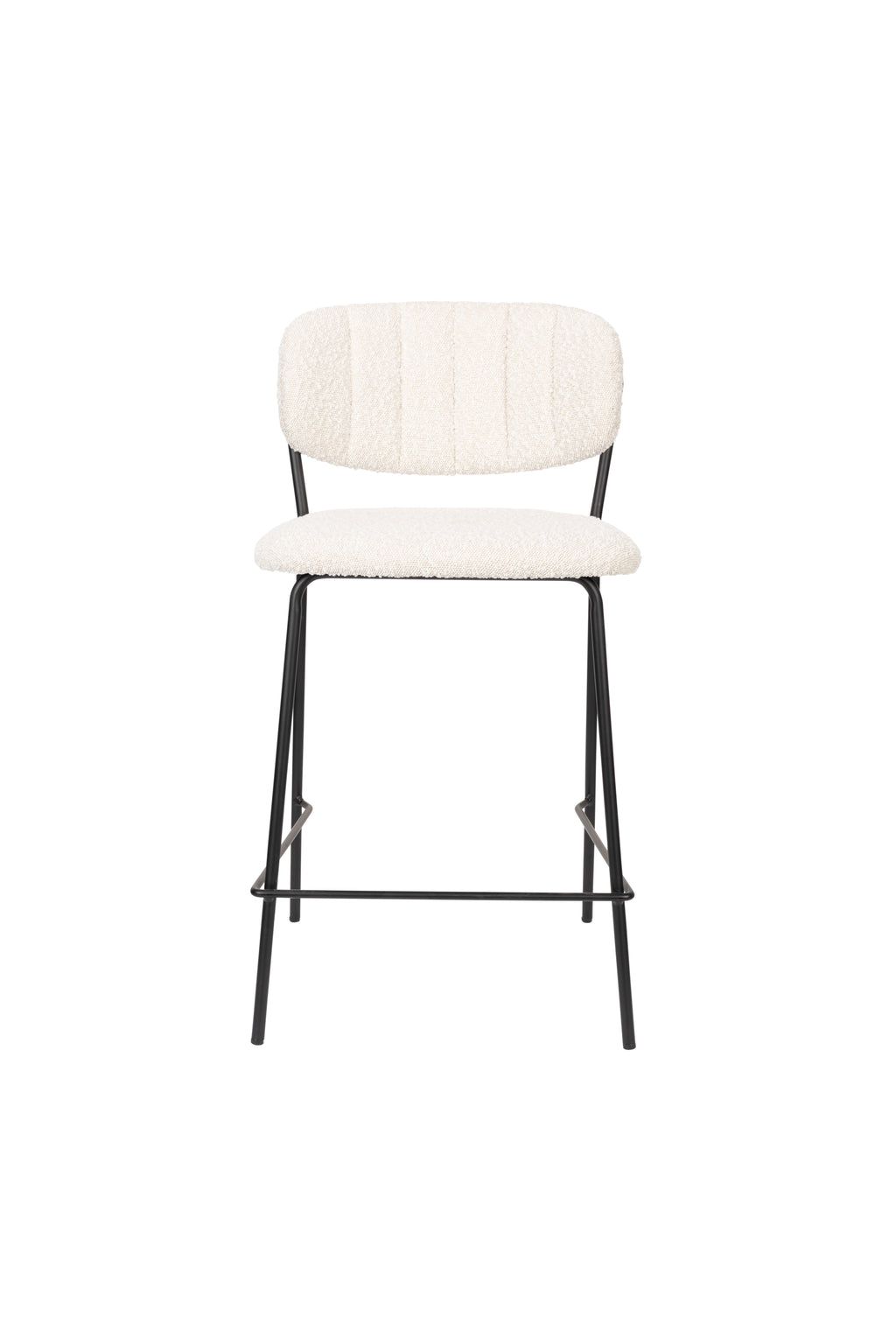 Jolien - Tabouret de comptoir - Bouclette - Noir
