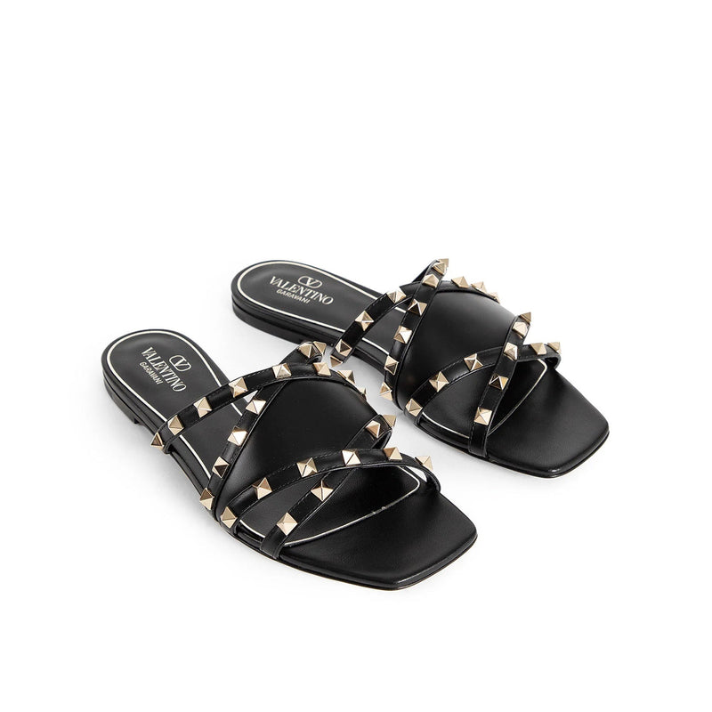 Sandales - Valentino Garavani Rockstud Leather Flat - Black