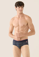 Lot De 7 Slips En Coton - Slips Flocon Moutarde Vert Sapin Tartan Rouge Cerise Marine Blanc