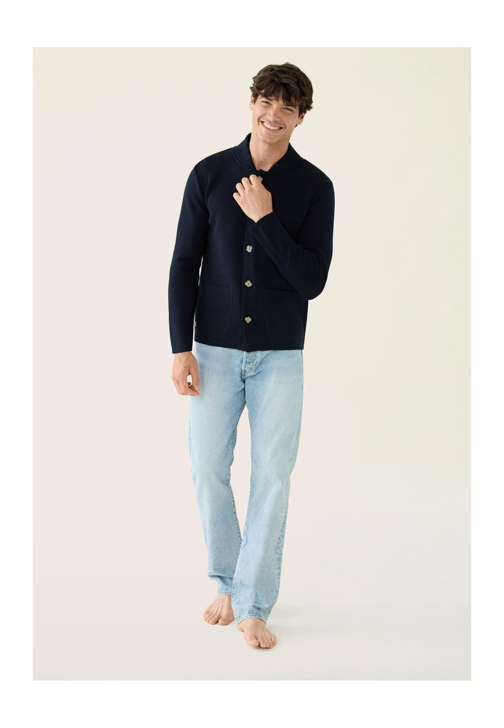 Gilet Eloi En Maille - Marine