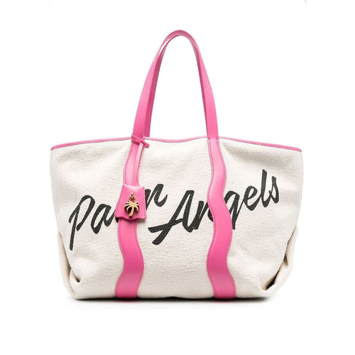 Bolso tote Palm Angels con logo - Mujeres - Blanco