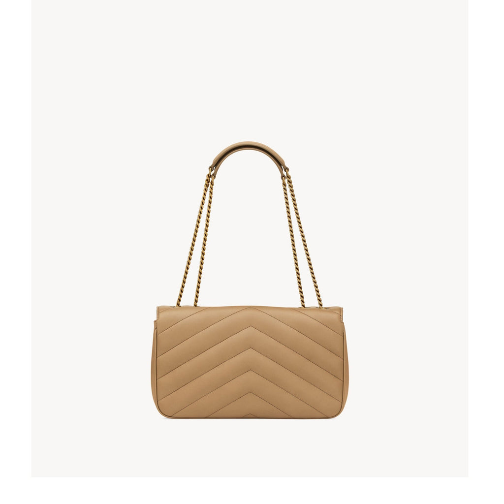 Saint Laurent Lou Lou Medium Axelremsväska - Beige - Dam