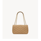 Saint Laurent Lou Lou Medium Axelremsväska - Beige - Dam