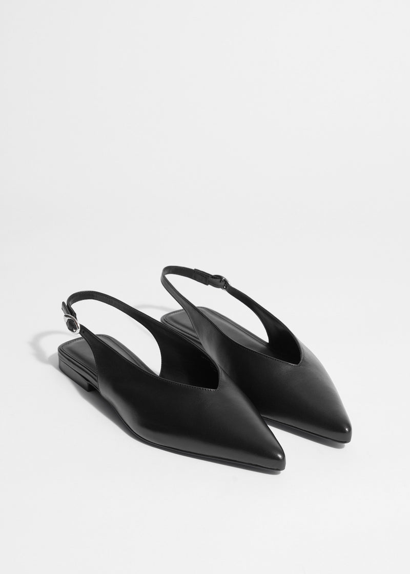 Shoes Leone Slingback Ballerina - Black - Women