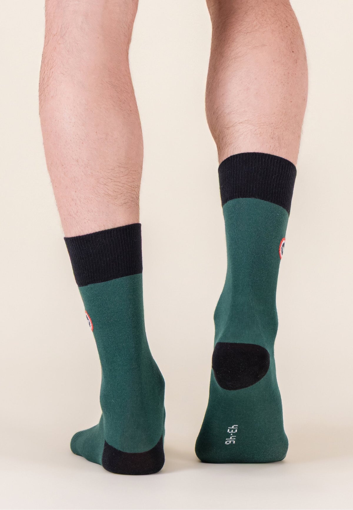 Cotton Robuste Mid-Calf Socks - Forest Green Black