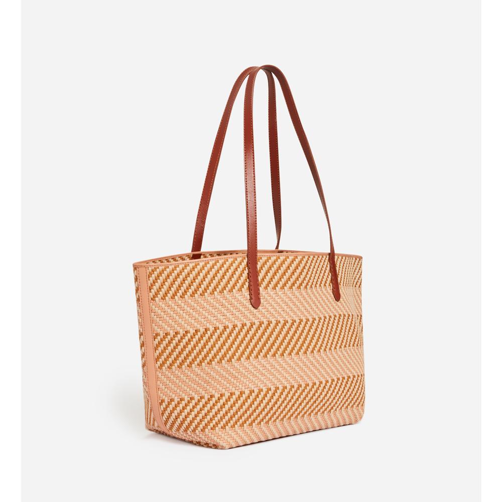 Panier En Cuir Et Coton - Mutico Et Biscuit