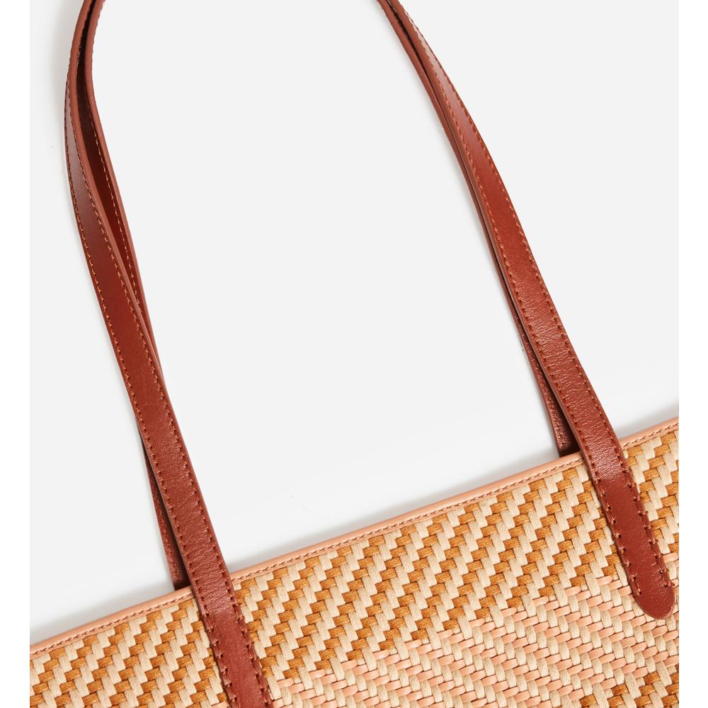 Panier En Cuir Et Coton - Mutico Et Biscuit