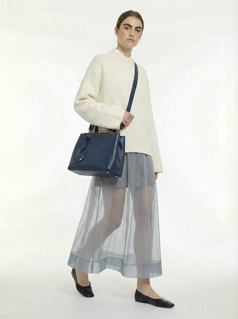 Fendi Bolso tote de cuero azul 2Jours