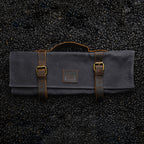 Knife Case - Leather Flower & Canvas