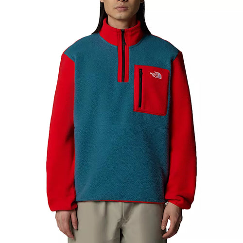 Sweat Polaire 1/4 Zip M Yumiori - Aqua Bleu/Rouge