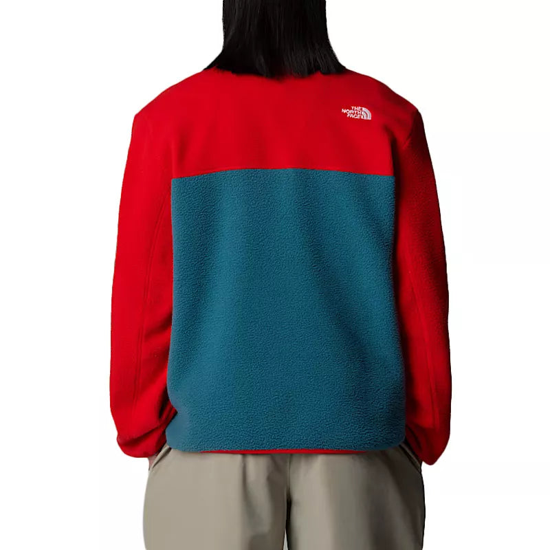 Fleece-Sweatshirt 1/4-Zip M Yumiori - Aqua Blau/Rot