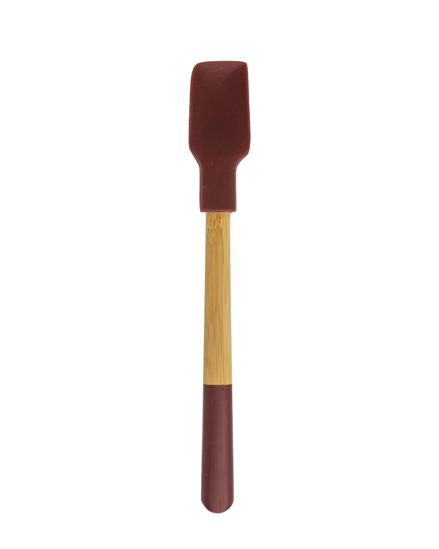 Mini Espátula De Silicona Y Bambú - Rojo Granate - 21 Cm