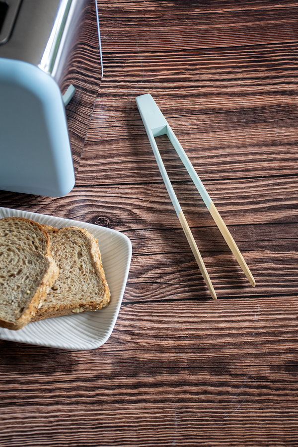 Magnetic Bamboo Toast Tongs - Light Sage