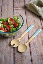 Bamboo Salad Servers - Cadet Blue
