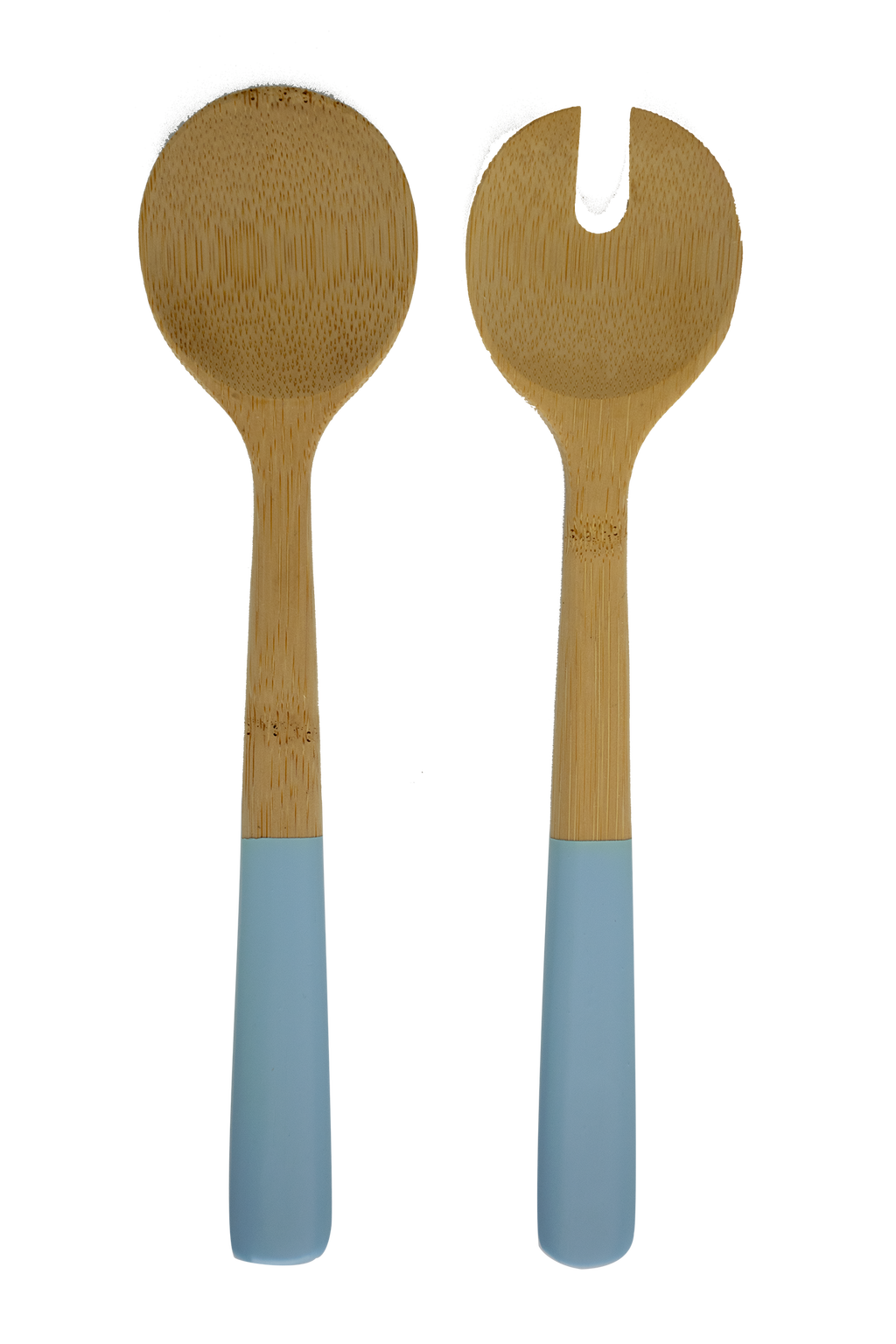 Bamboo Salad Servers - Cadet Blue