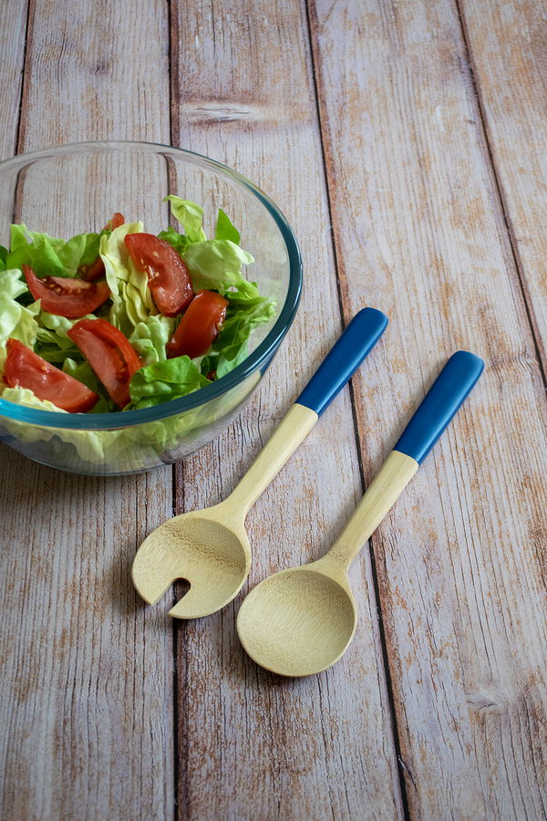 Bamboo Salad Servers - Midnight Blue