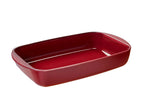 Plat À Four Rectangle En Verre Et Son Couvercle En Verre - Rouge Grenat - 3.6 L