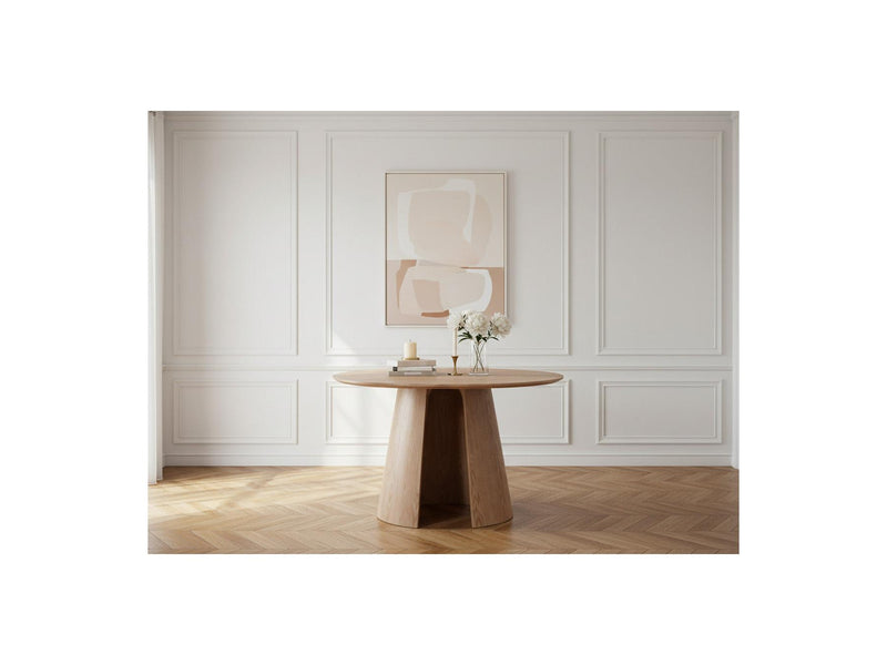 Gaston - Round Dining Table - Oak Veneer