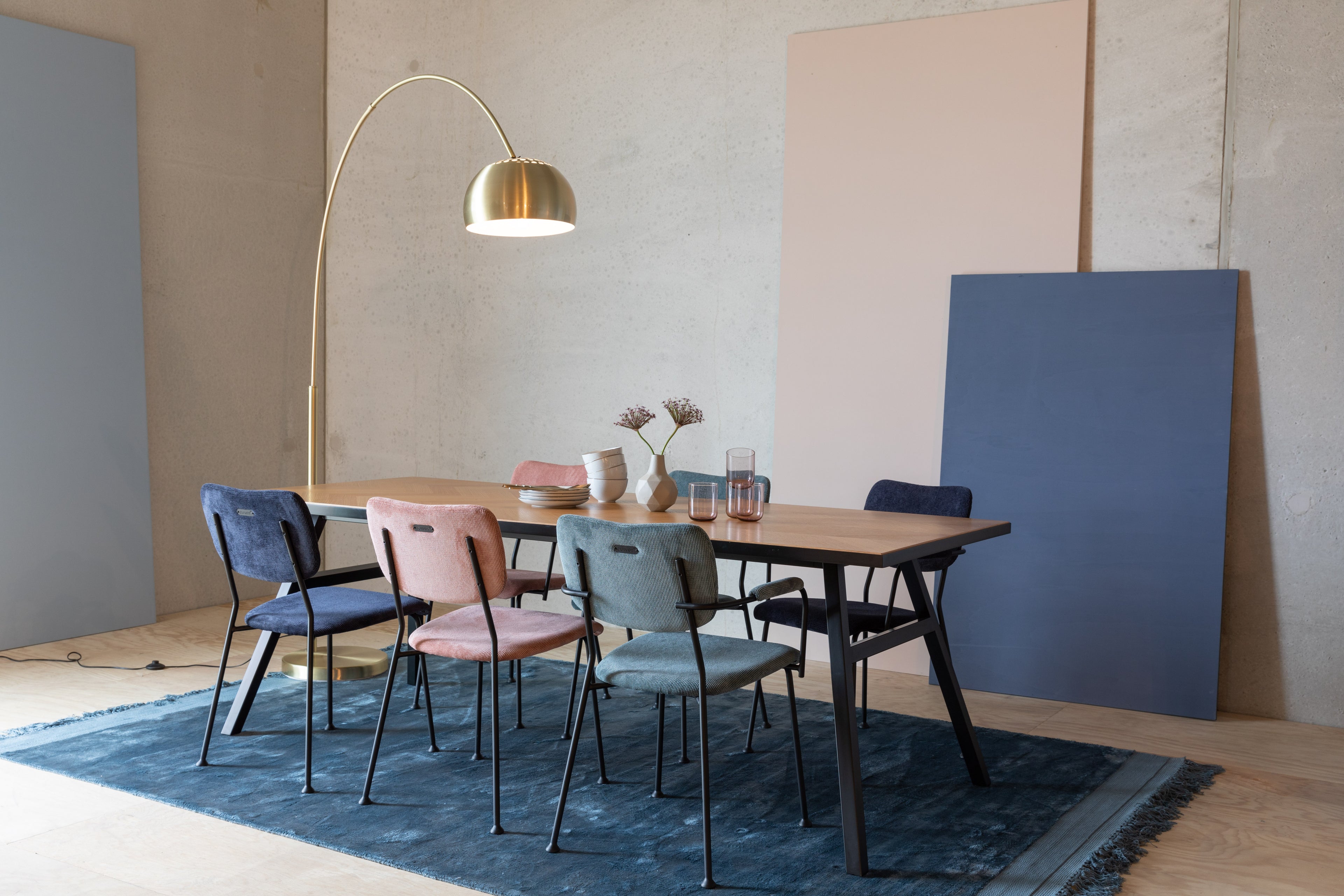 Benson - Dining Chair - Fabric - Dark Blue